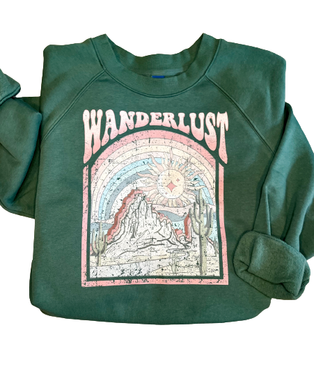 Wanderlust Sage green Crewneck