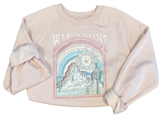 Wanderlust Light Pink Crewneck