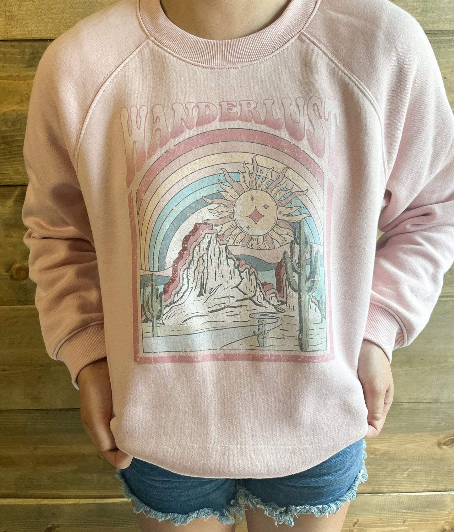 Wanderlust Light Pink Crewneck